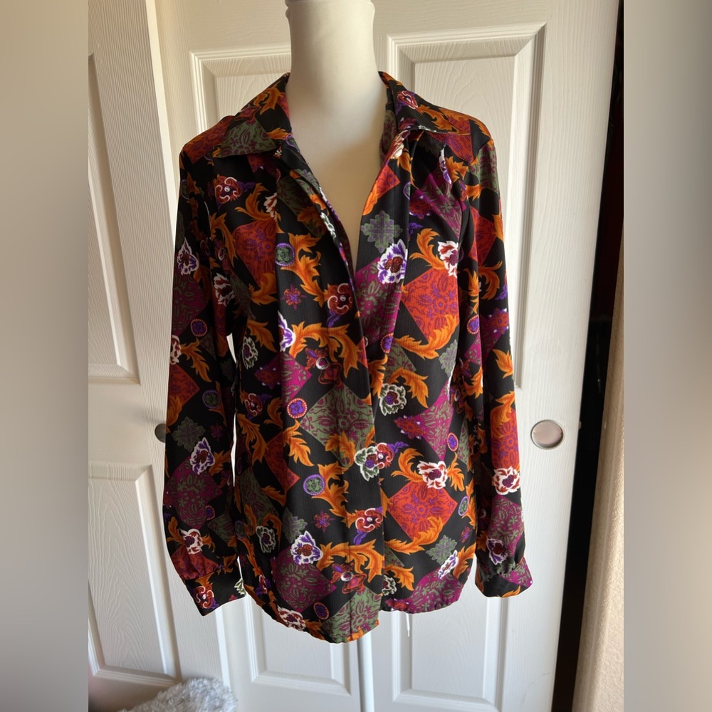 Vintage Notations blouse - floral and paisley size 8